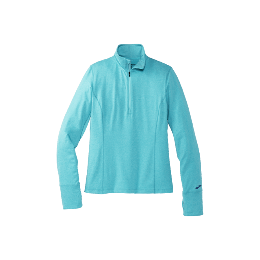 Brooks Dash 1/2 Zip Heather Vivid Teal