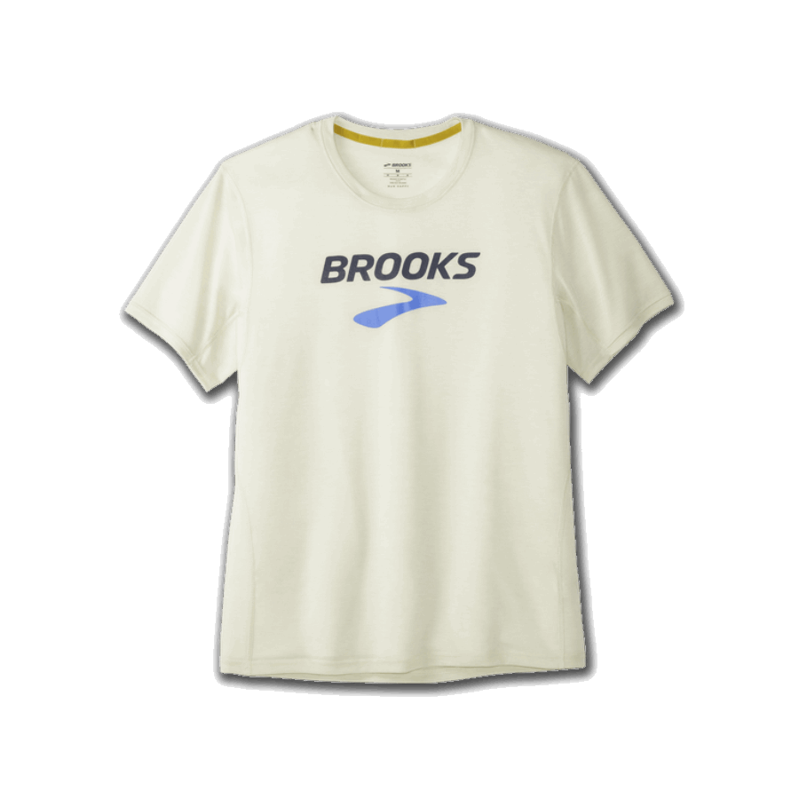Brooks Distance Graphic Short Sleeve Heather Honeydew-BR Legacy