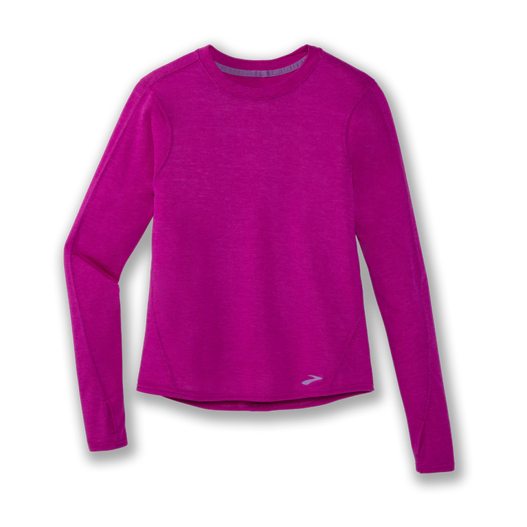 Brooks Distance Long Sleeve Heather Magenta
