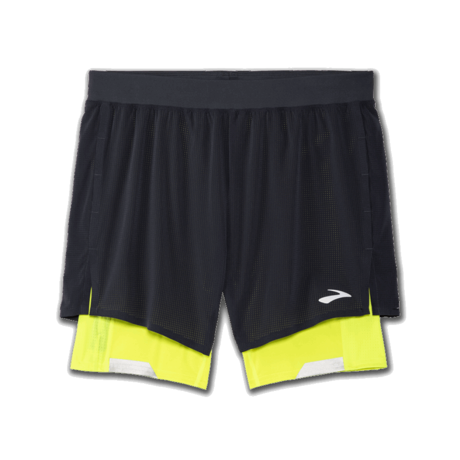 Brooks Run Visible 5'' 2-in-1 Short Asphalt-Nightlife