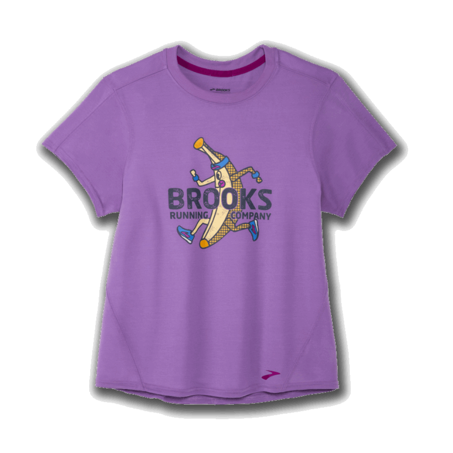 Brooks Distance Graphic Short Sleeve Heliotrope-Banana