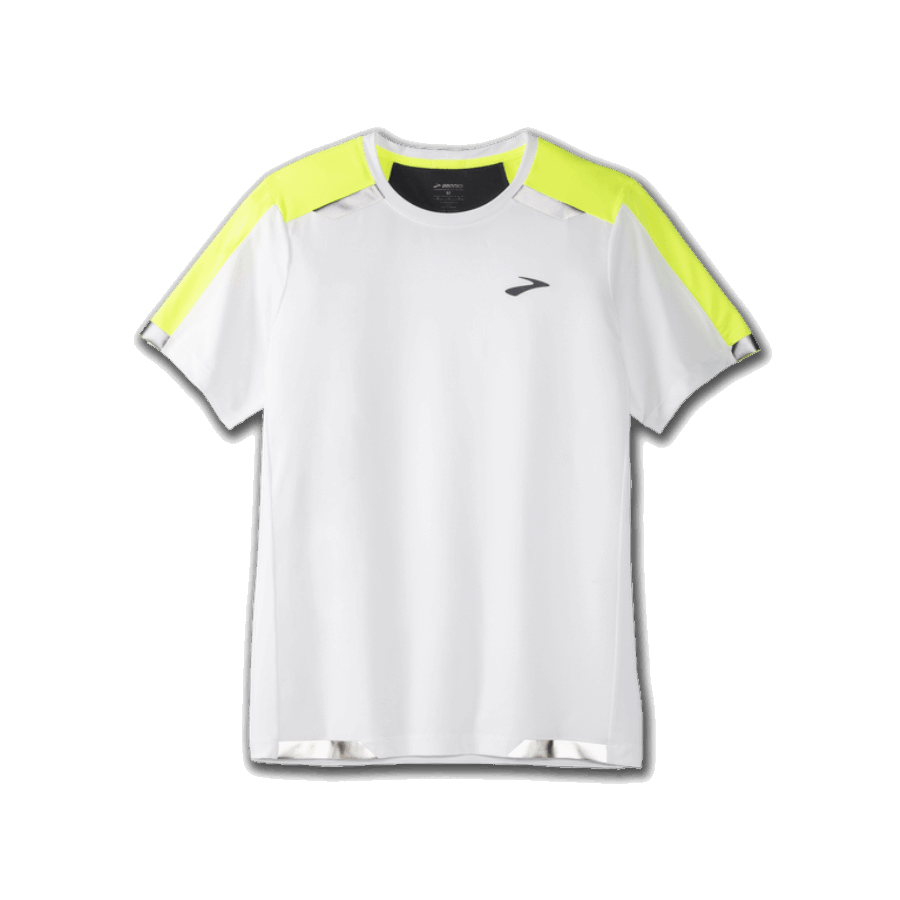 Brooks Run Visible Short Sleeve White-Asphalt-Nightlife