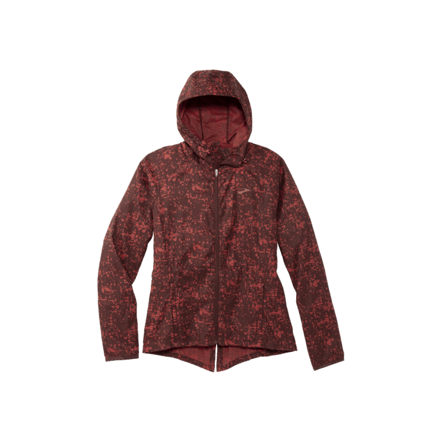 Brooks Canopy Jacket Run Raisin Glitch Print