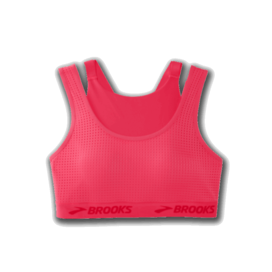 Brooks Drive Mesh Run Bra Fluoro Pink