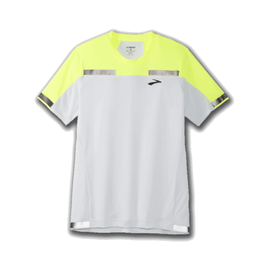 Brooks Carbonite Short Sleeve Icy Grey-Nightlife Jacquard