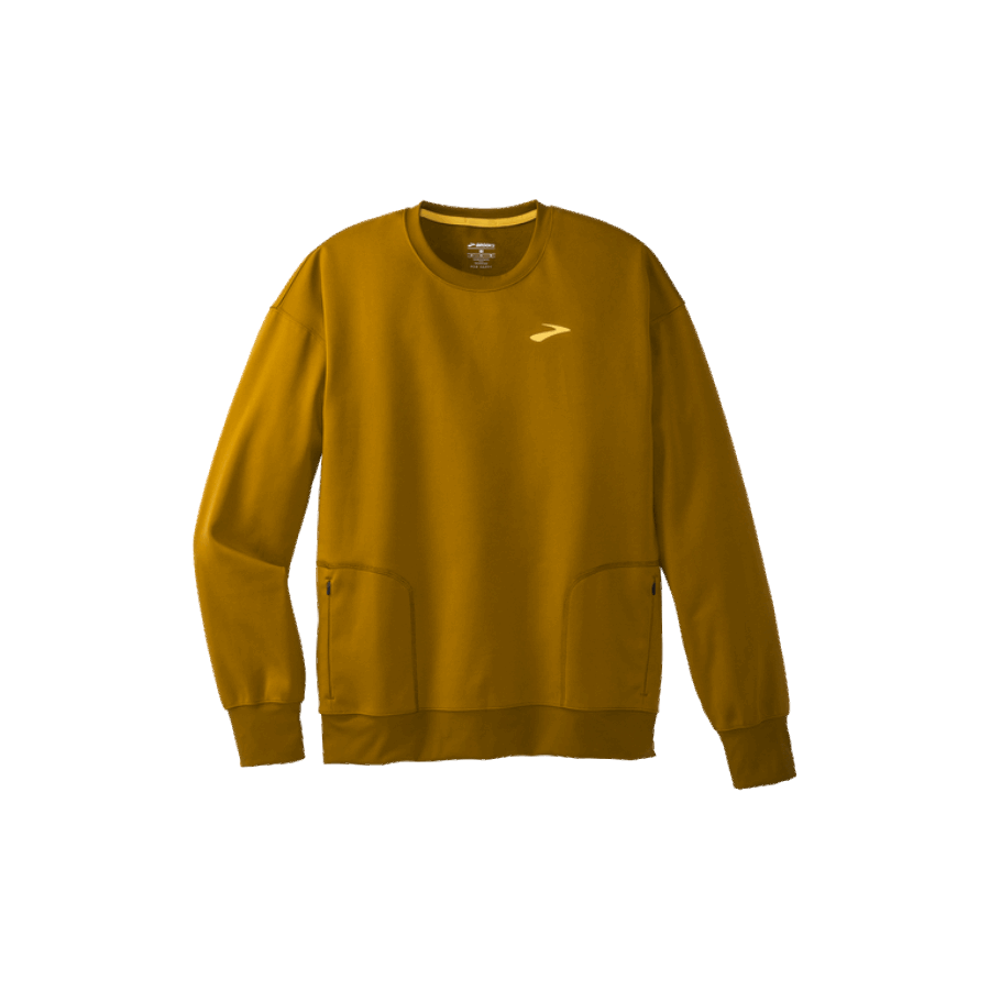 Brooks Run Within Sweatshirt Dark Mustard